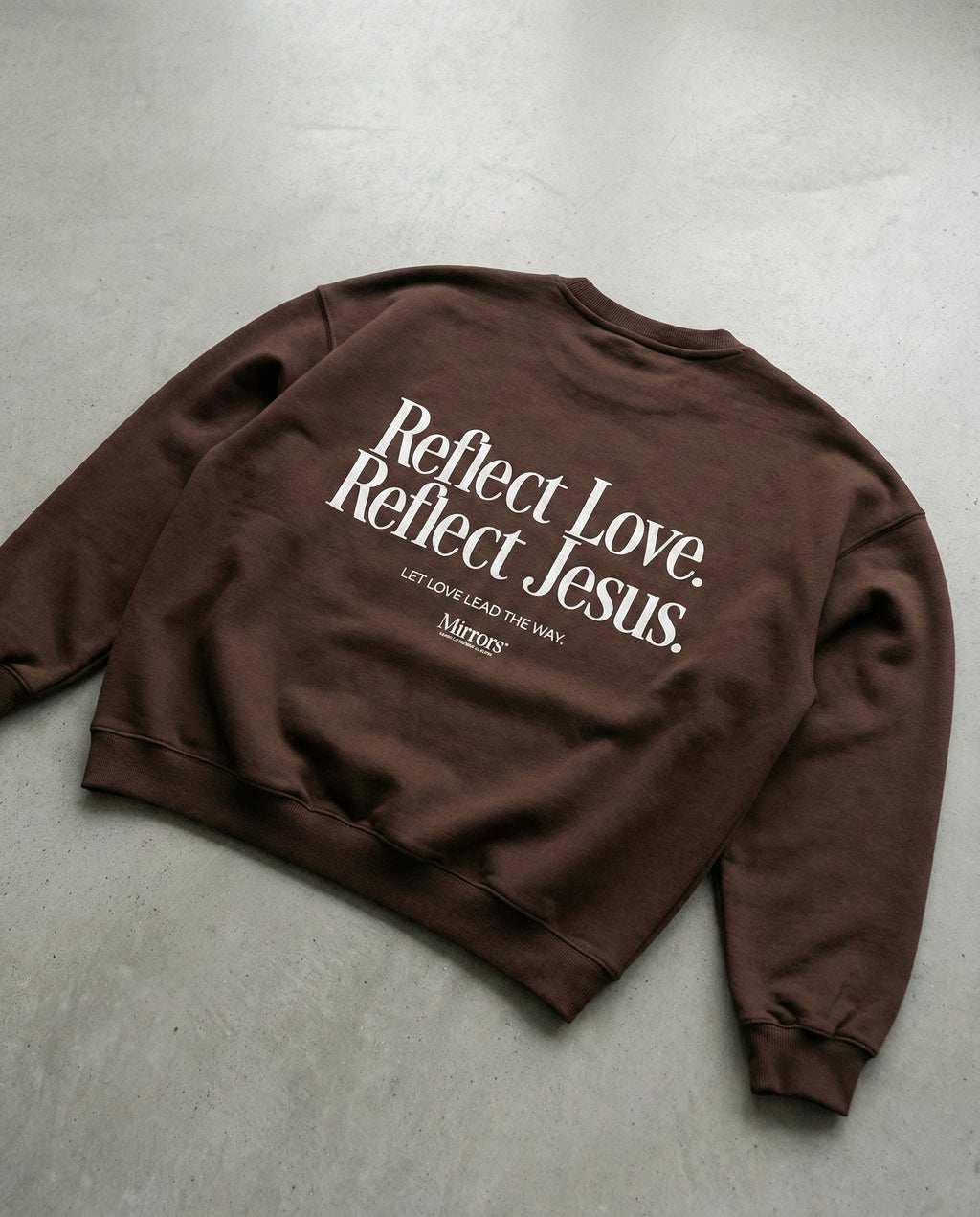 Reflect Jesus Brown Fleeced Sweatshirt  – Mirrors®