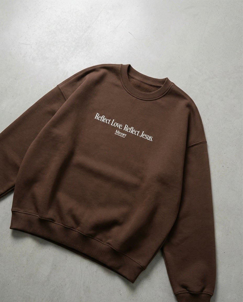 Reflect Jesus Brown Fleeced Sweatshirt  – Mirrors®
