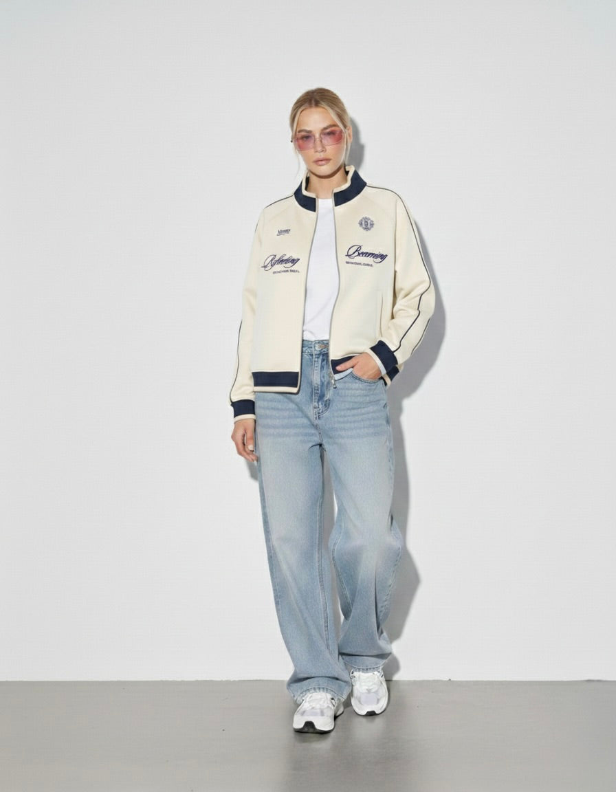 Reflecting & Becoming Off-white Zip Track Jacket – Mirrors®