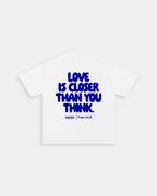 Closer Than You Think White Loose Fit Tee – Mirrors®