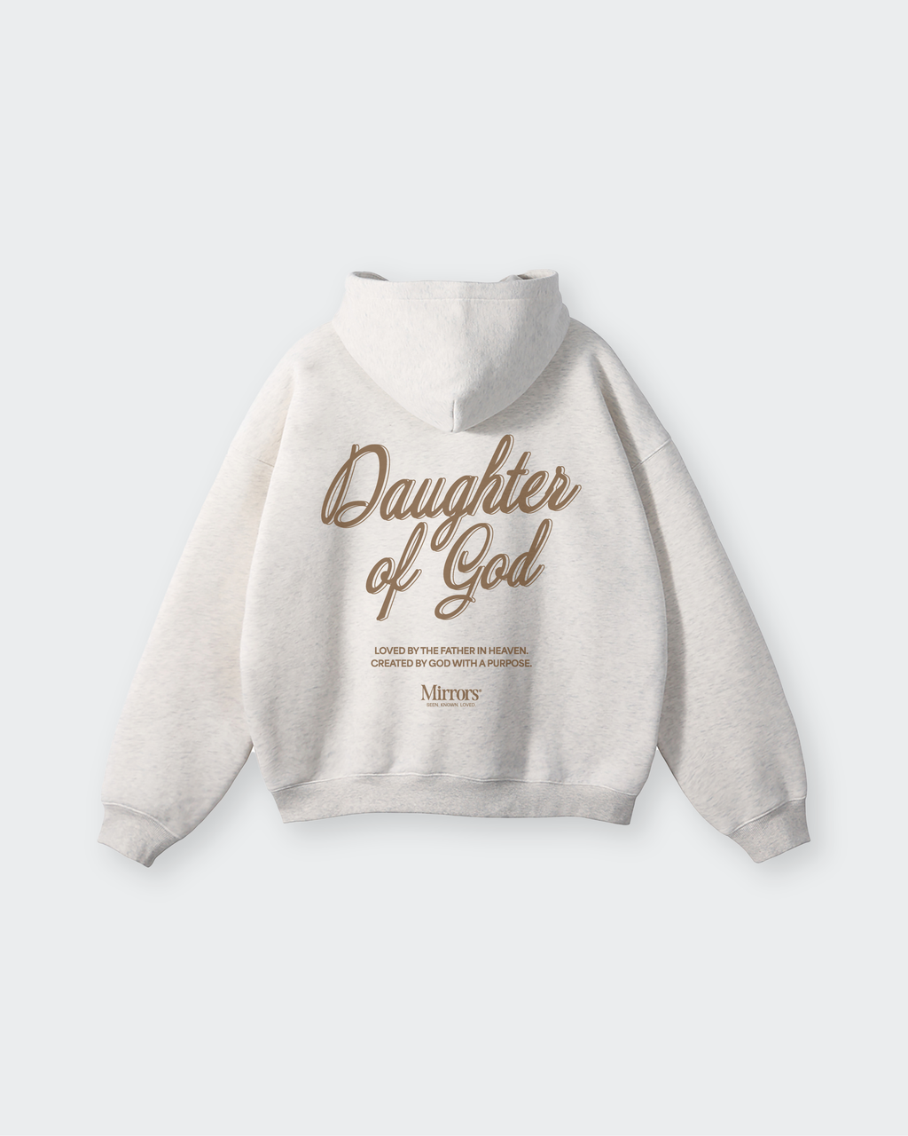 Daughter of God Oat Gray Oversized Hoodie – Mirrors®