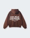 Love Jesus Love People Brown Oversized Hoodie – Mirrors®