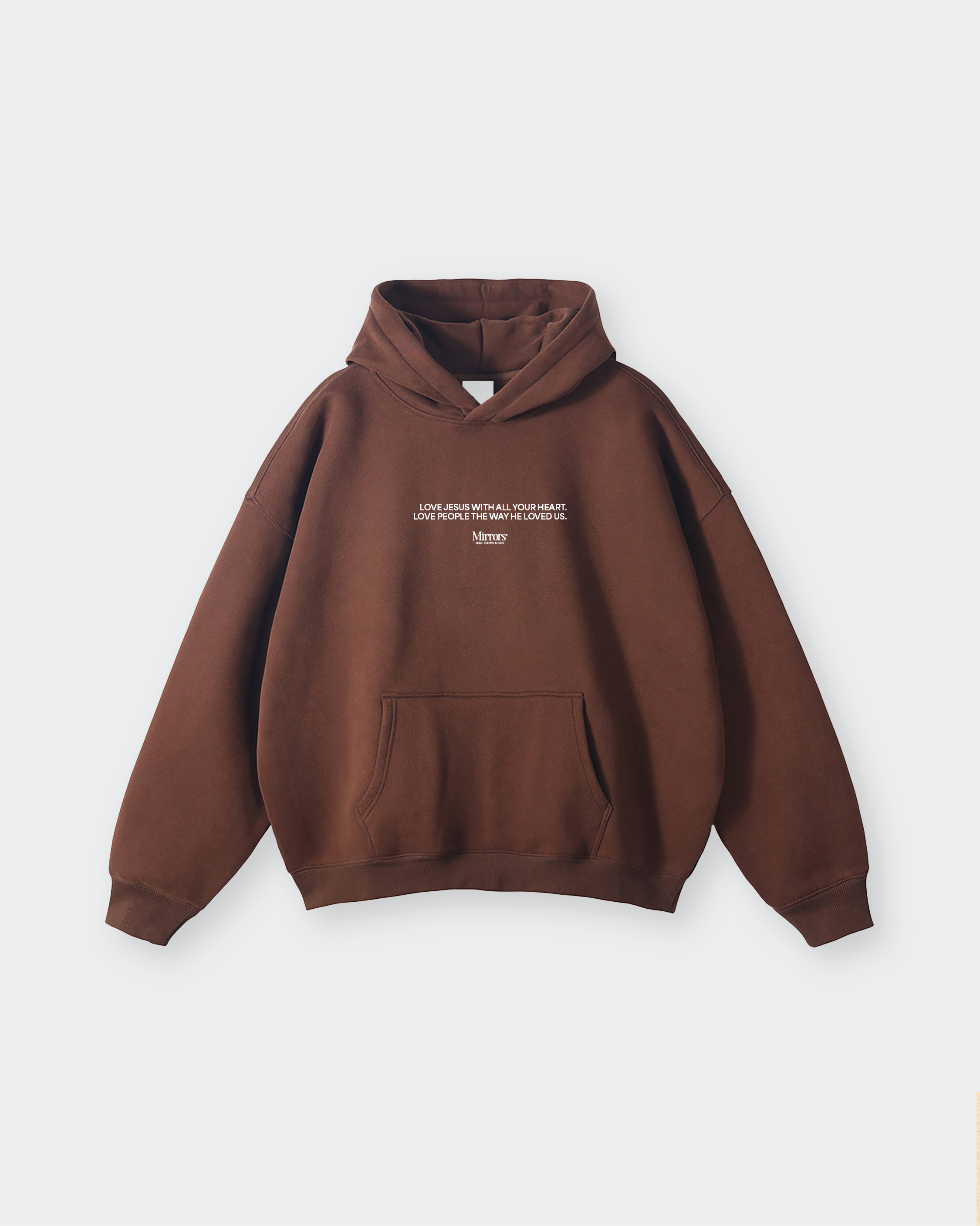 Love Jesus Love People Brown Oversized Hoodie – Mirrors®