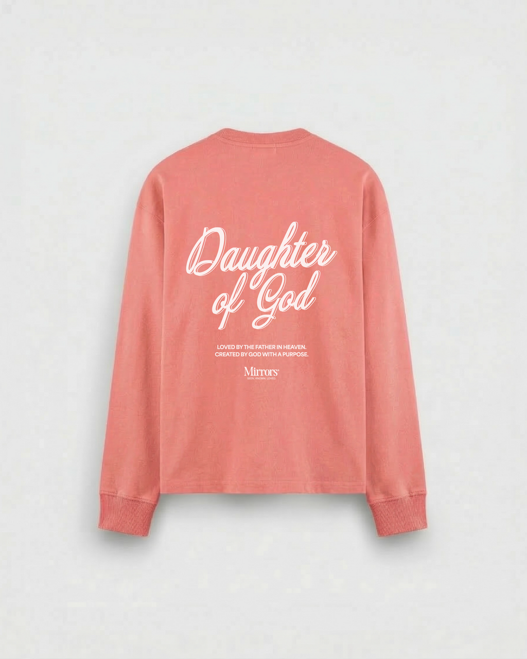 Daughter of God Coral Oversized Long Sleeve T-Shirt – Mirrors®