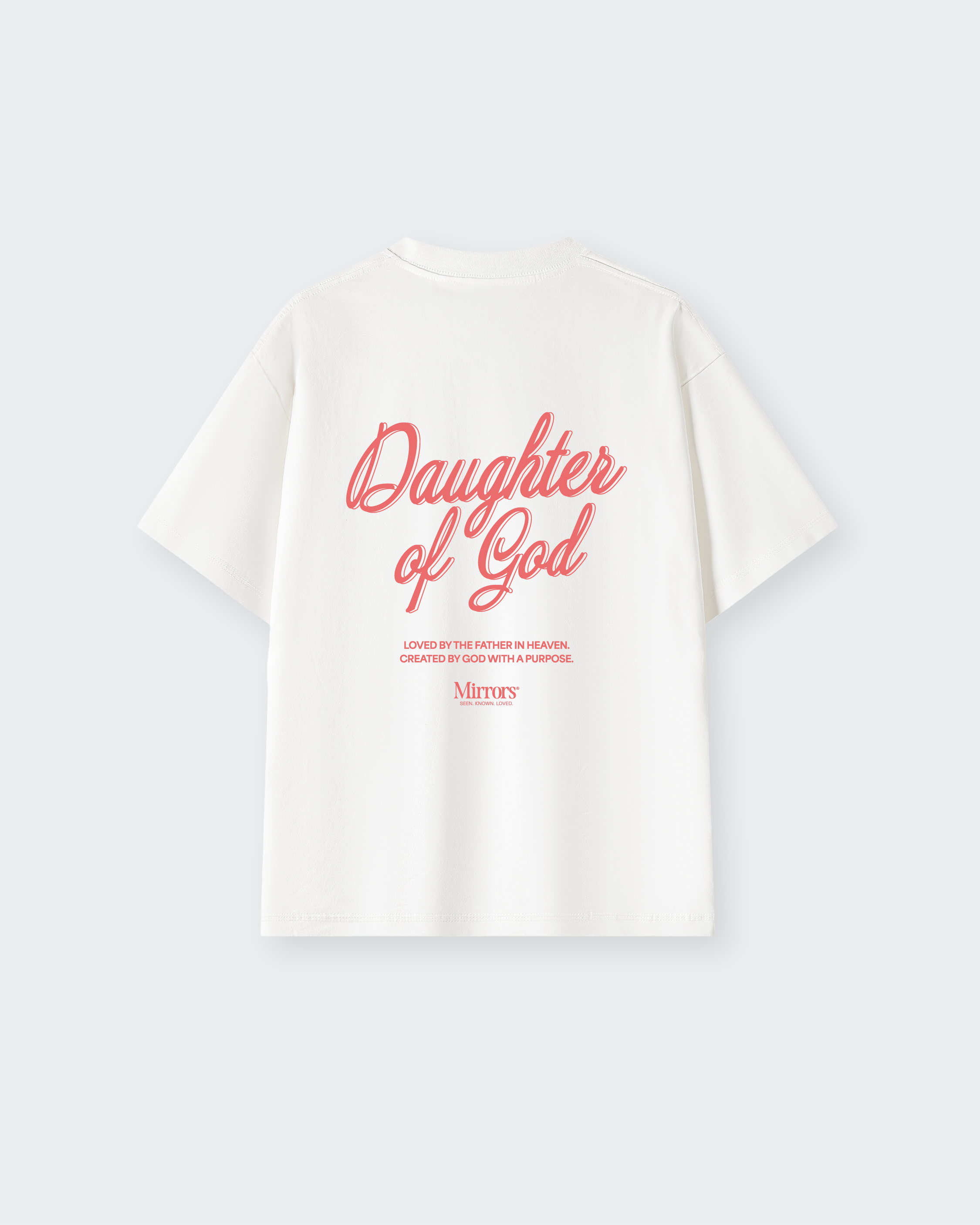 Daughter of God White Oversized Tee – Mirrors®
