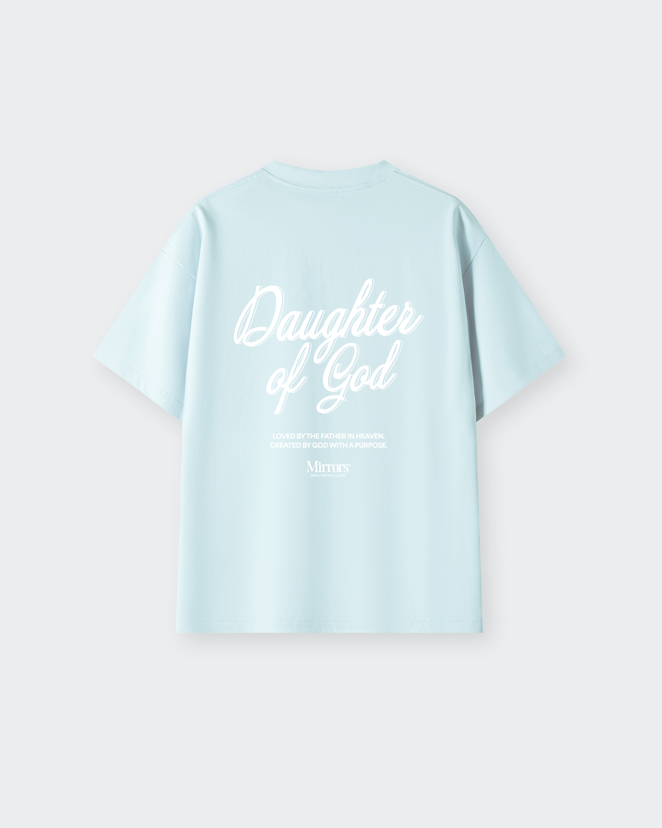 Daughter of God Sky Blue Oversized Tee – Mirrors®
