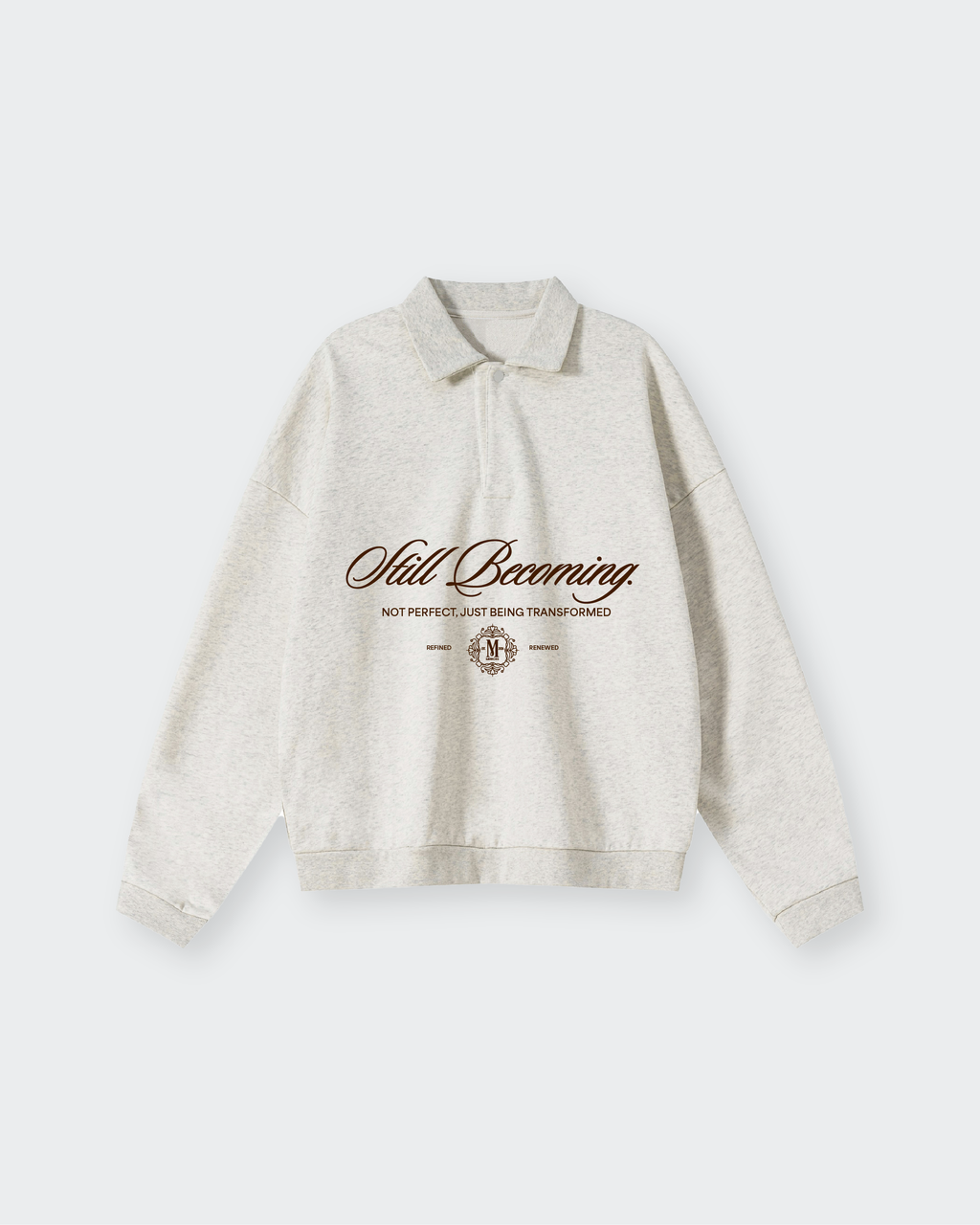 Still Becoming Gray Heavyweight Polo Sweatshirt – Mirrors®