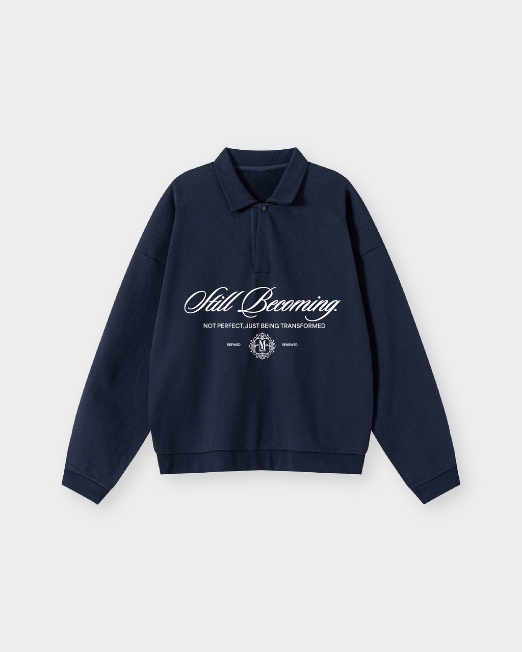 Still Becoming Navy Heavyweight Polo Sweatshirt – Mirrors®