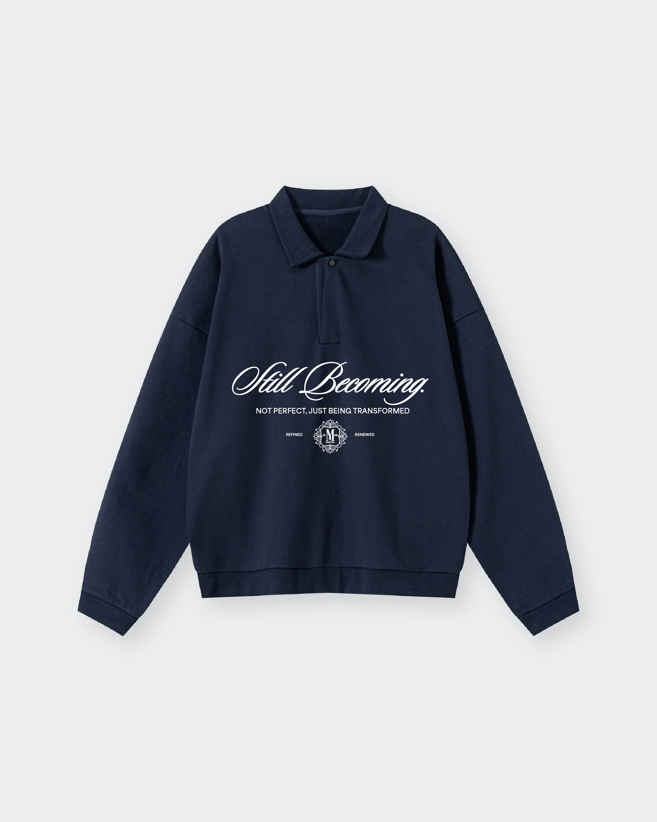 Still Becoming Navy Heavyweight Polo Sweatshirt – Mirrors®