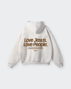 Love Jesus Love People Oat Gray Oversized Hoodie – Mirrors®