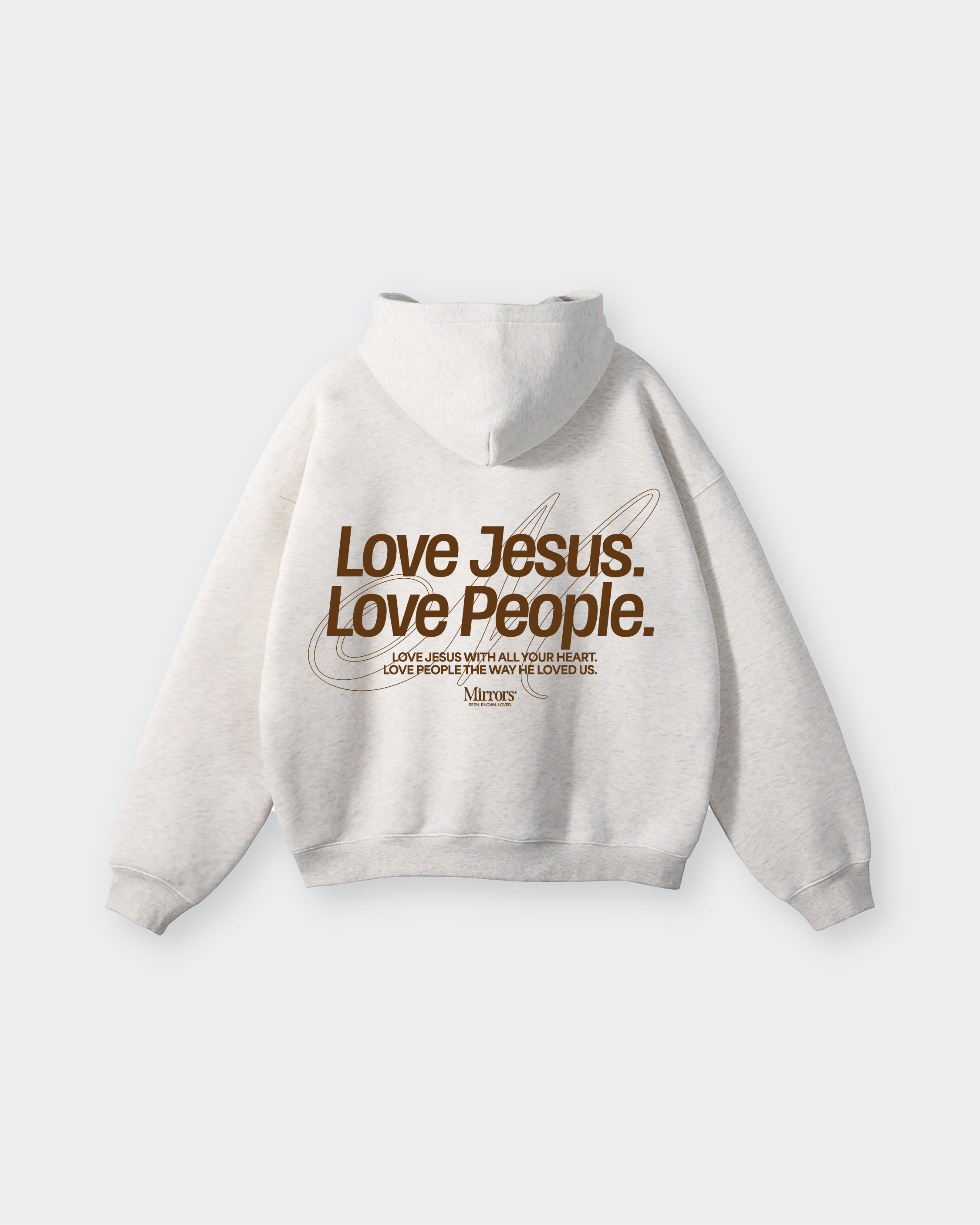 Love Jesus Love People Oat Gray Oversized Hoodie – Mirrors®