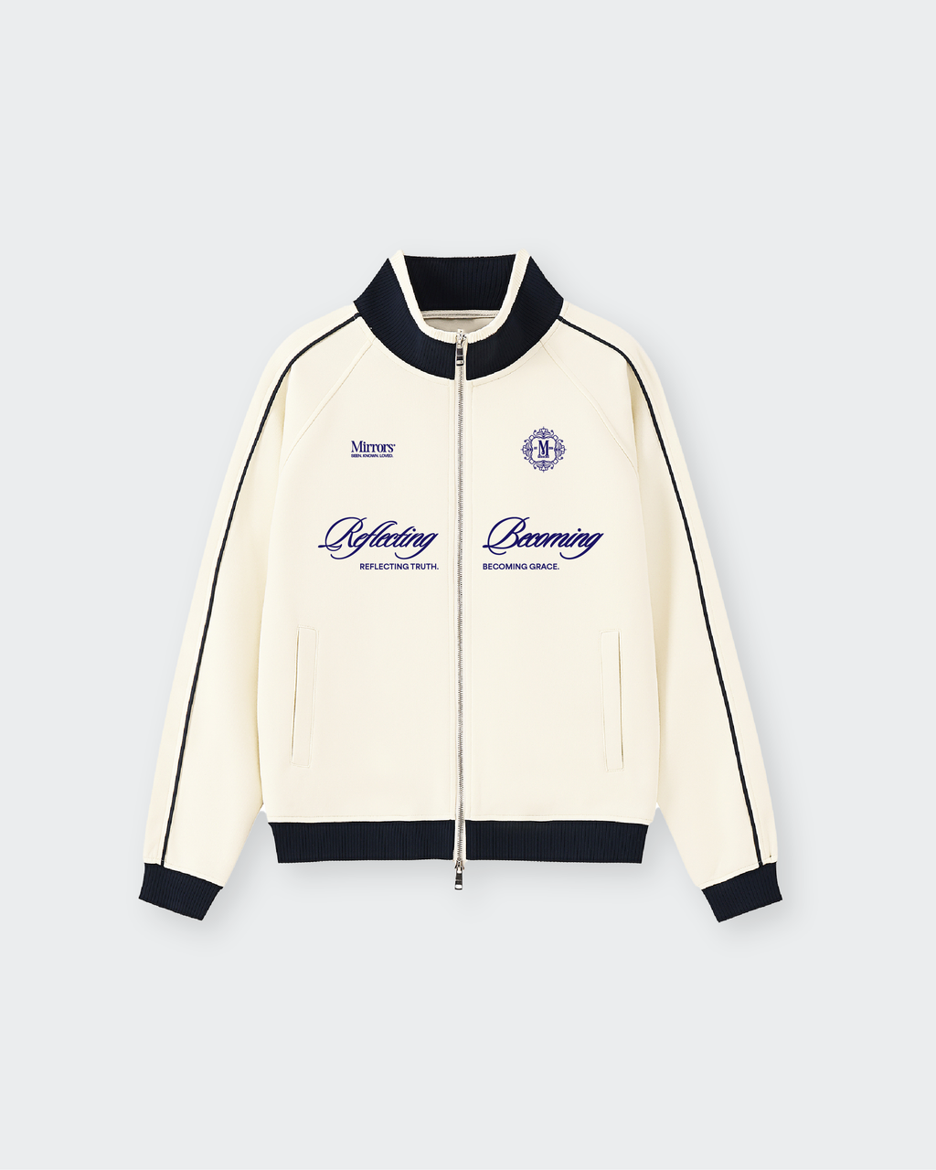 Reflecting & Becoming Off-white Zip Track Jacket – Mirrors®