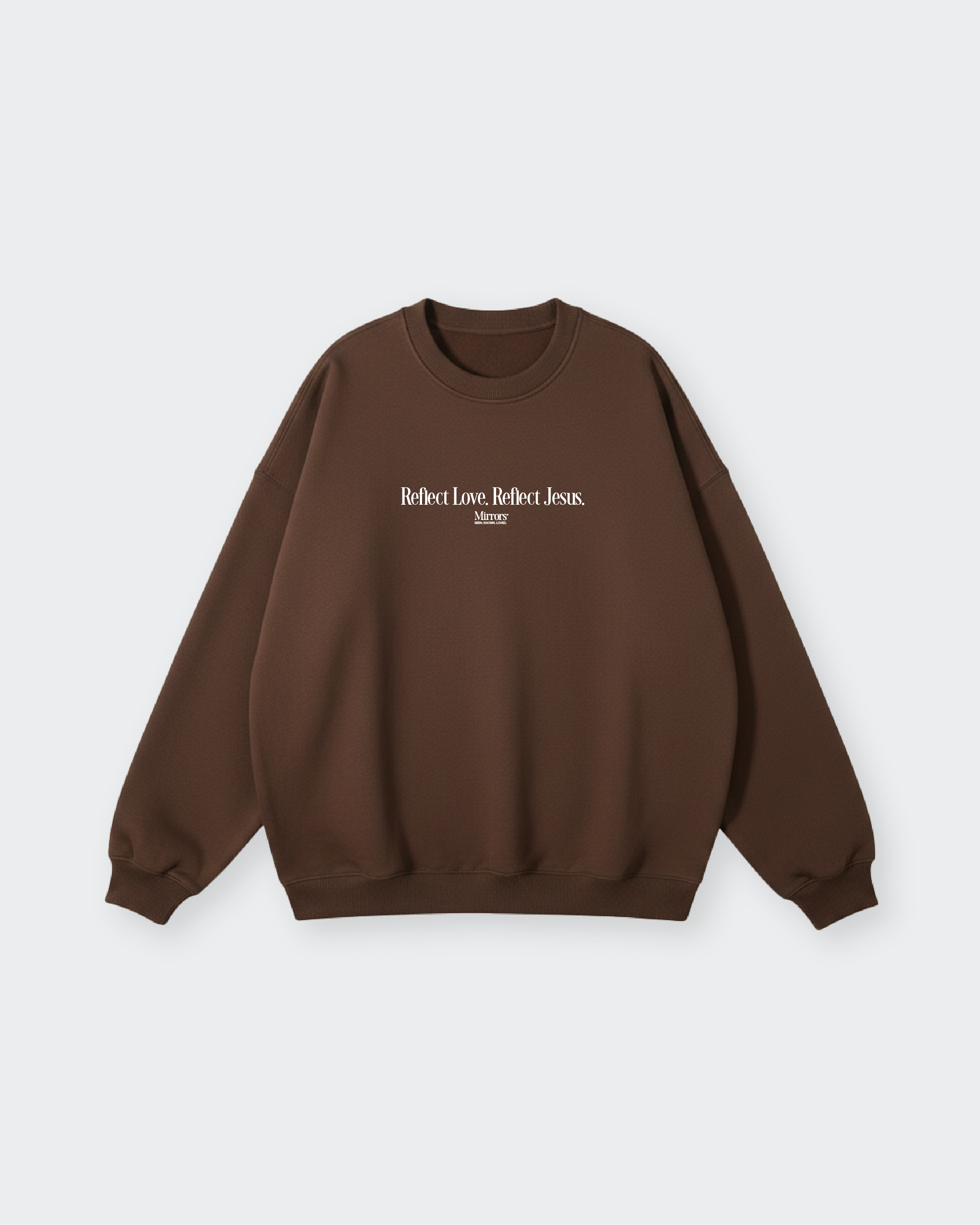 Reflect Jesus Brown Fleeced Sweatshirt  – Mirrors®