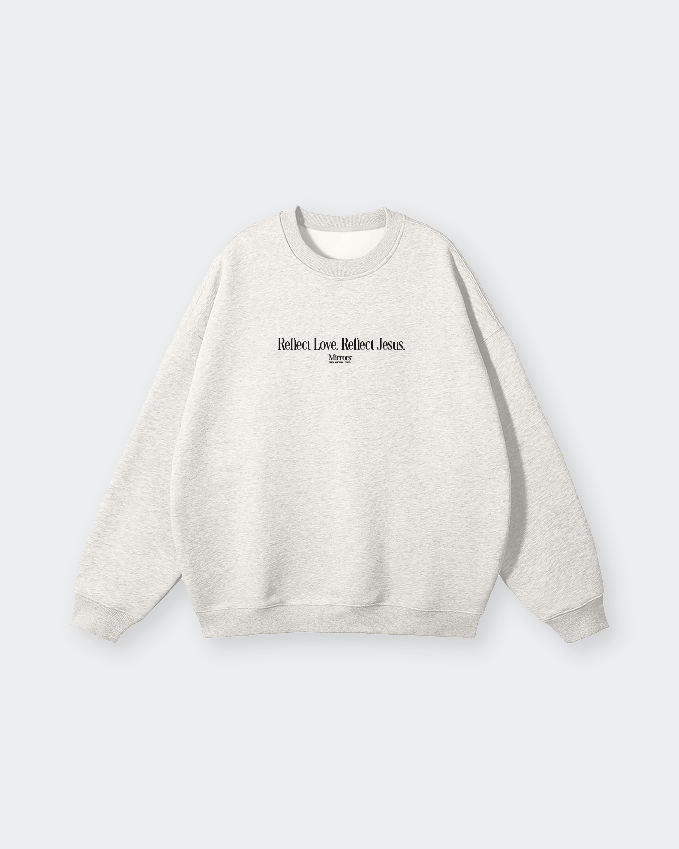 Reflect Jesus Gray Fleeced Sweatshirt  – Mirrors®