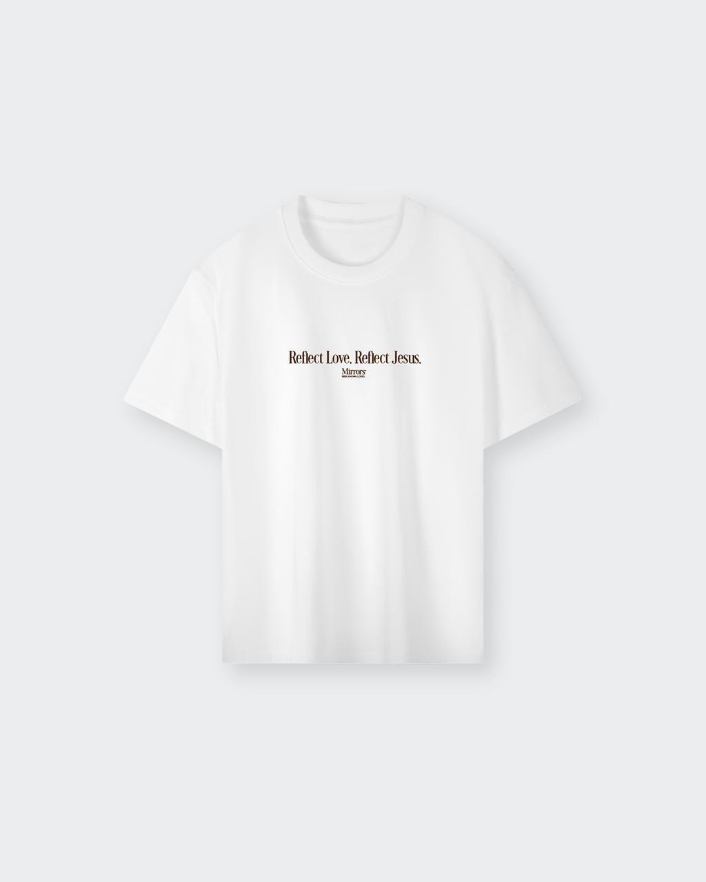 Reflect Jesus White Loose Tee – Mirrors®