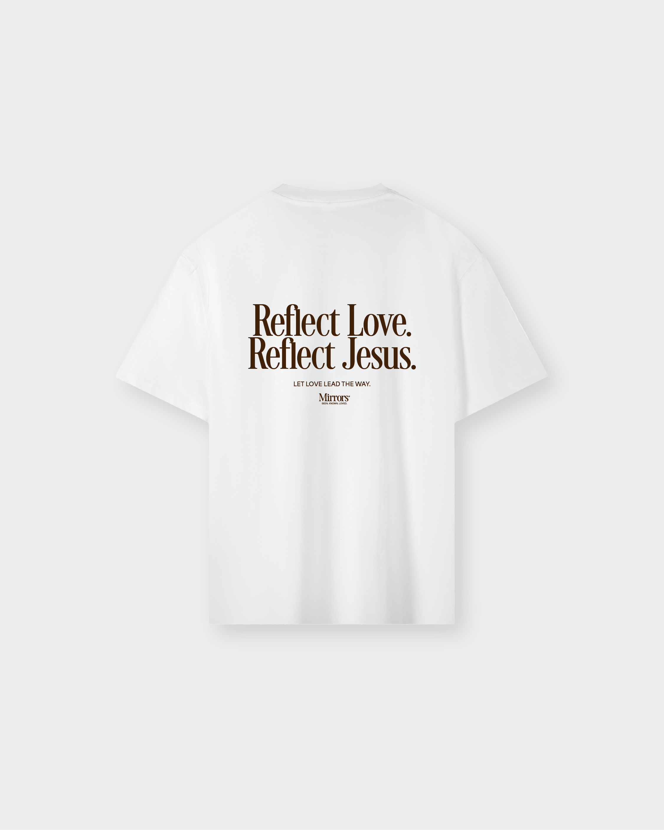 Reflect Jesus White Loose Tee – Mirrors®