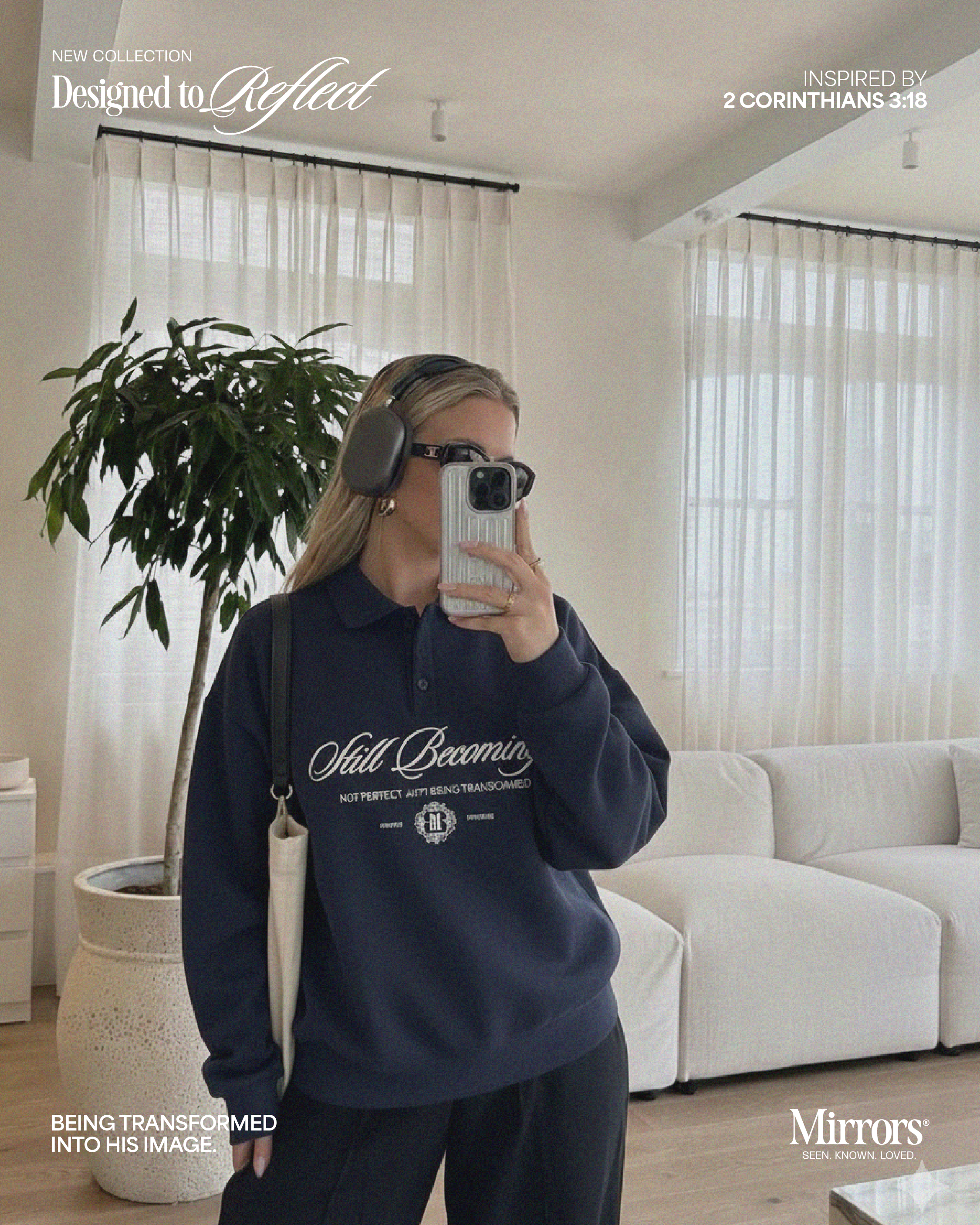 Still Becoming Navy Heavyweight Polo Sweatshirt – Mirrors®