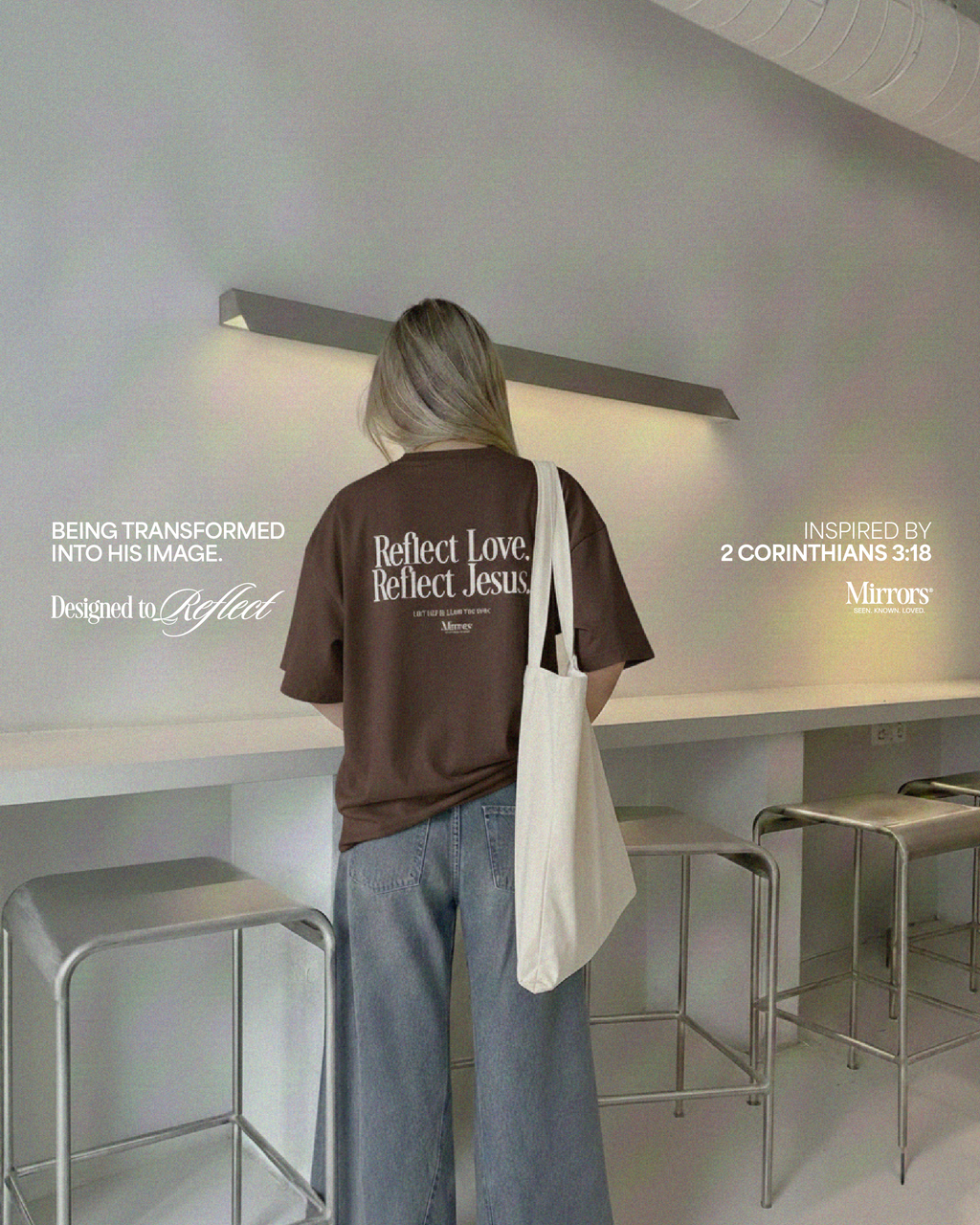 Reflect Jesus Brown Loose Tee – Mirrors®