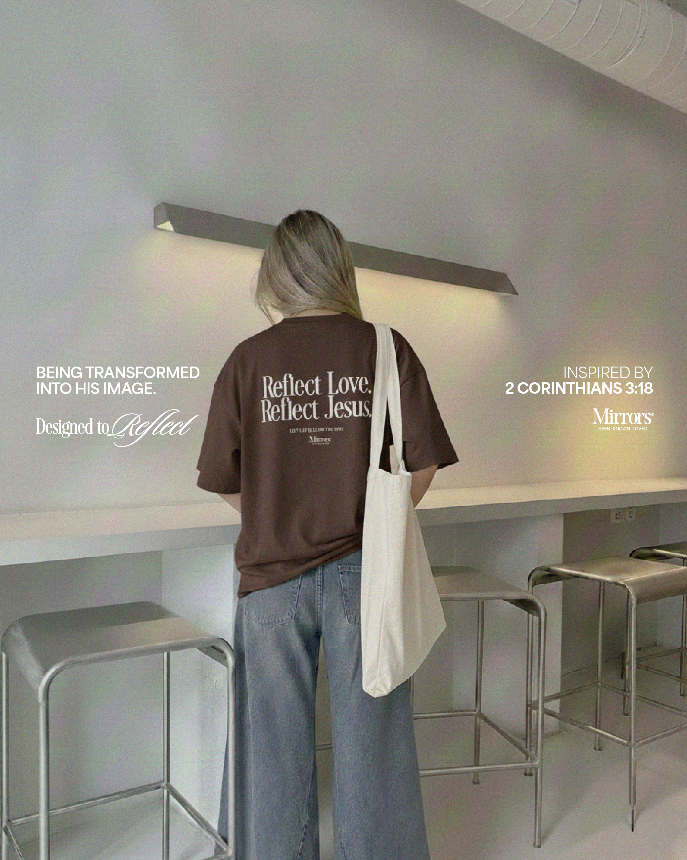 Reflect Jesus Brown Loose Tee – Mirrors®