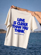 Closer Than You Think White Loose Fit Tee – Mirrors®