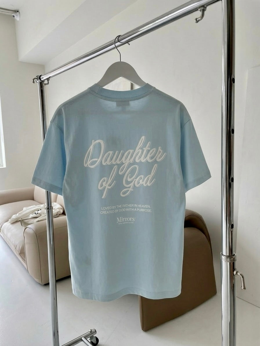 Daughter of God Sky Blue Oversized Tee – Mirrors®