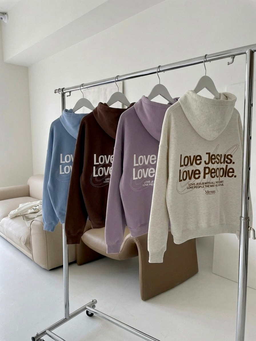 Love Jesus Love People Brown Oversized Hoodie – Mirrors®