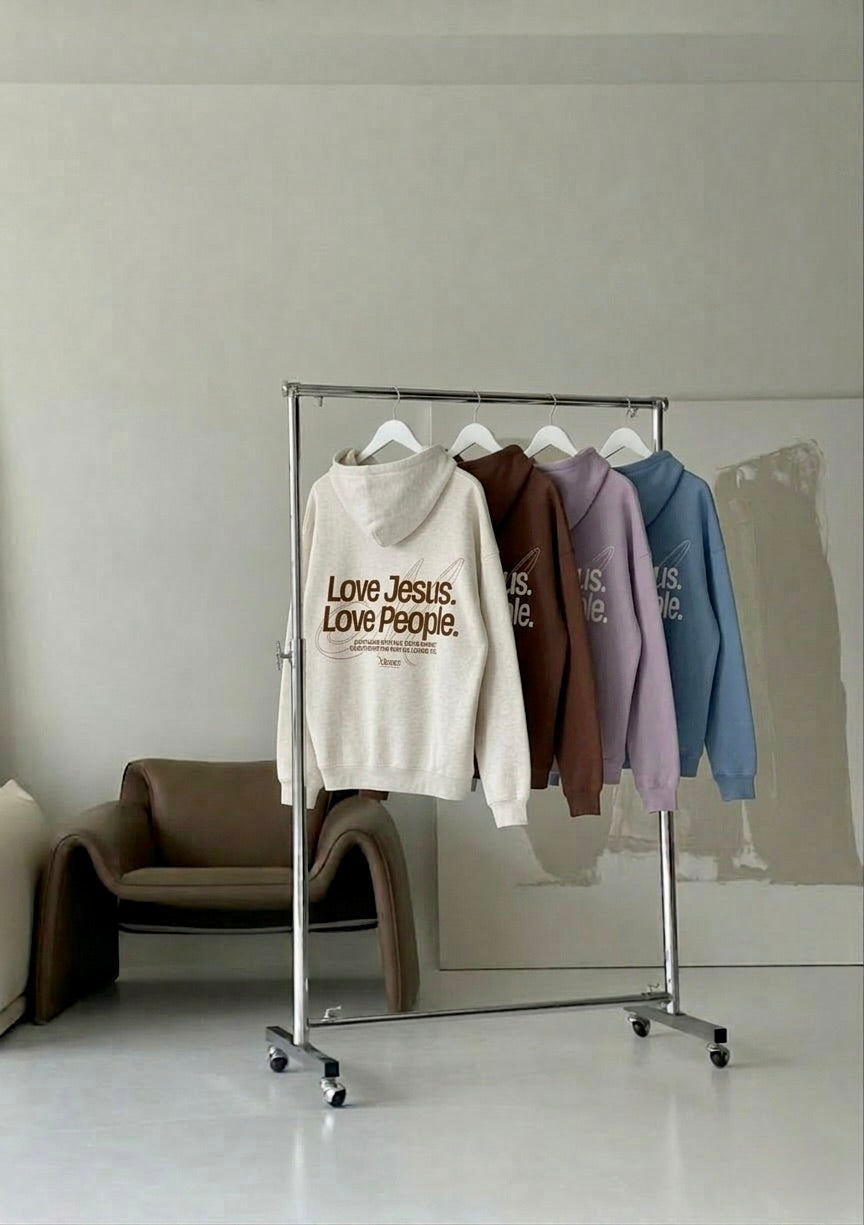 Love Jesus Love People Brown Oversized Hoodie – Mirrors®