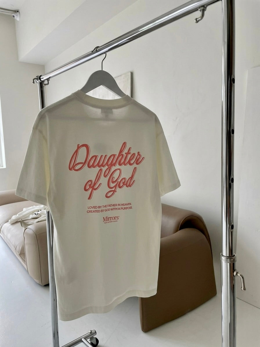 Daughter of God White Oversized Tee – Mirrors®