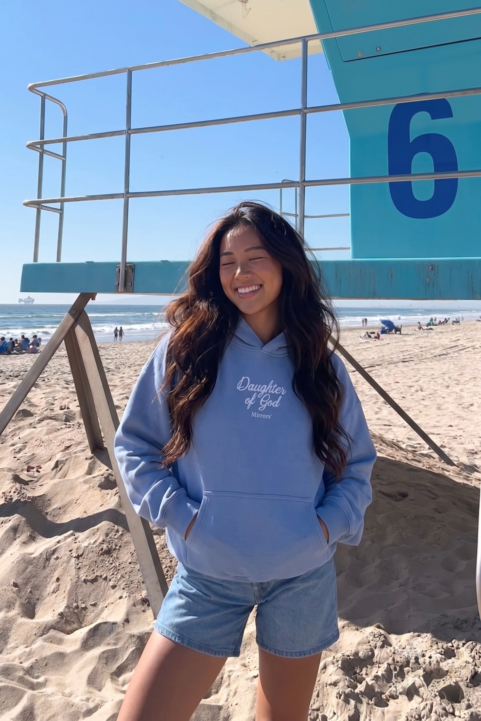 Daughter of God Light Blue Oversized Hoodie – Mirrors®