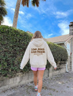 Love Jesus Love People Oat Gray Oversized Hoodie – Mirrors®