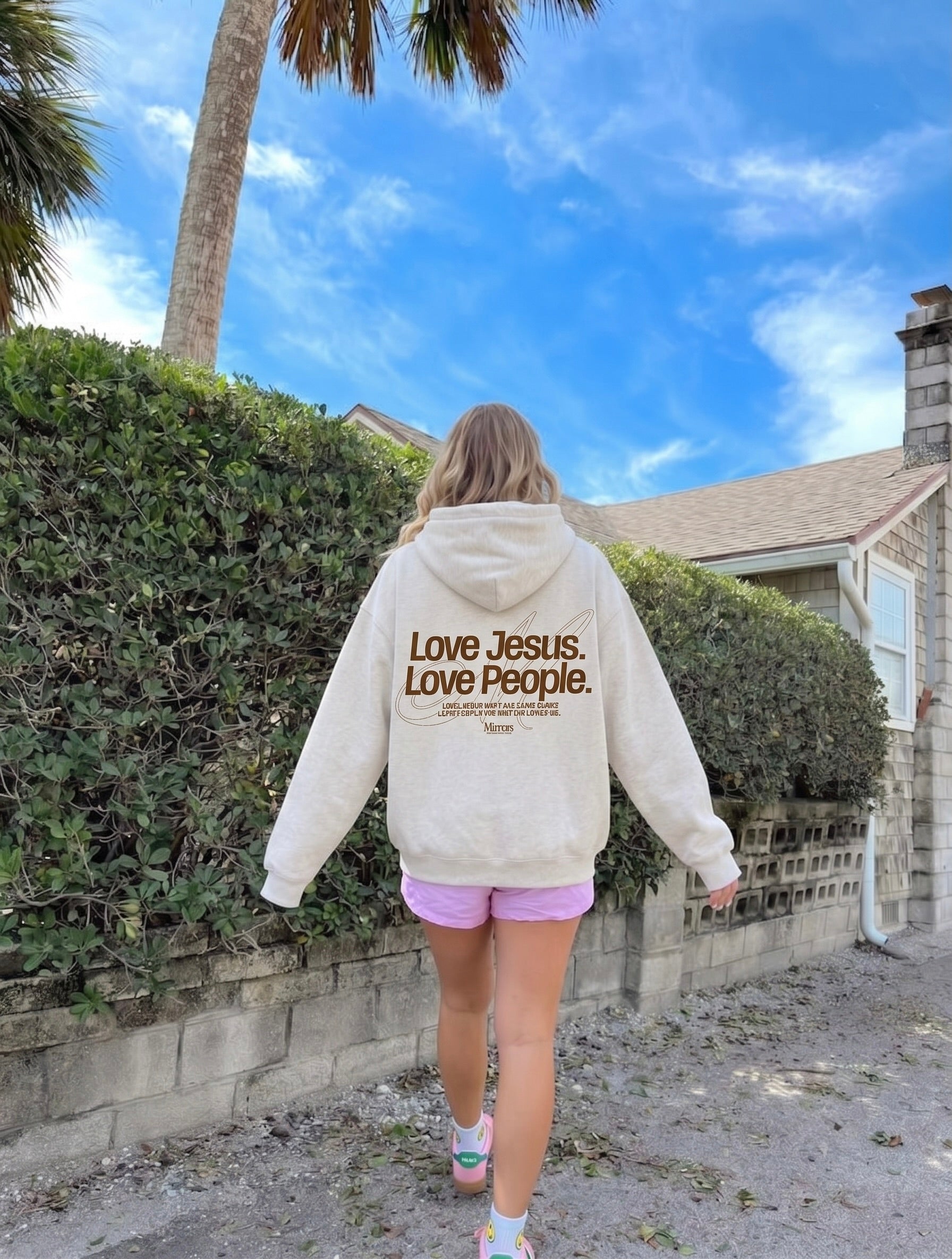 Love Jesus Love People Oat Gray Oversized Hoodie – Mirrors®