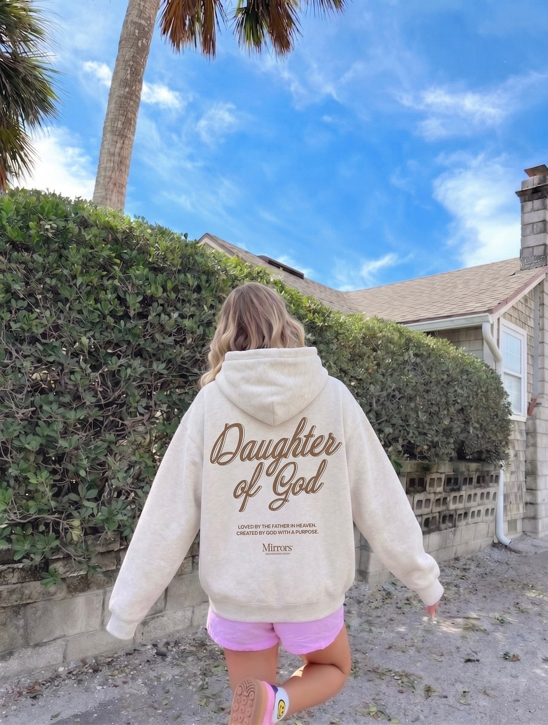 Daughter of God Oat Gray Oversized Hoodie – Mirrors®