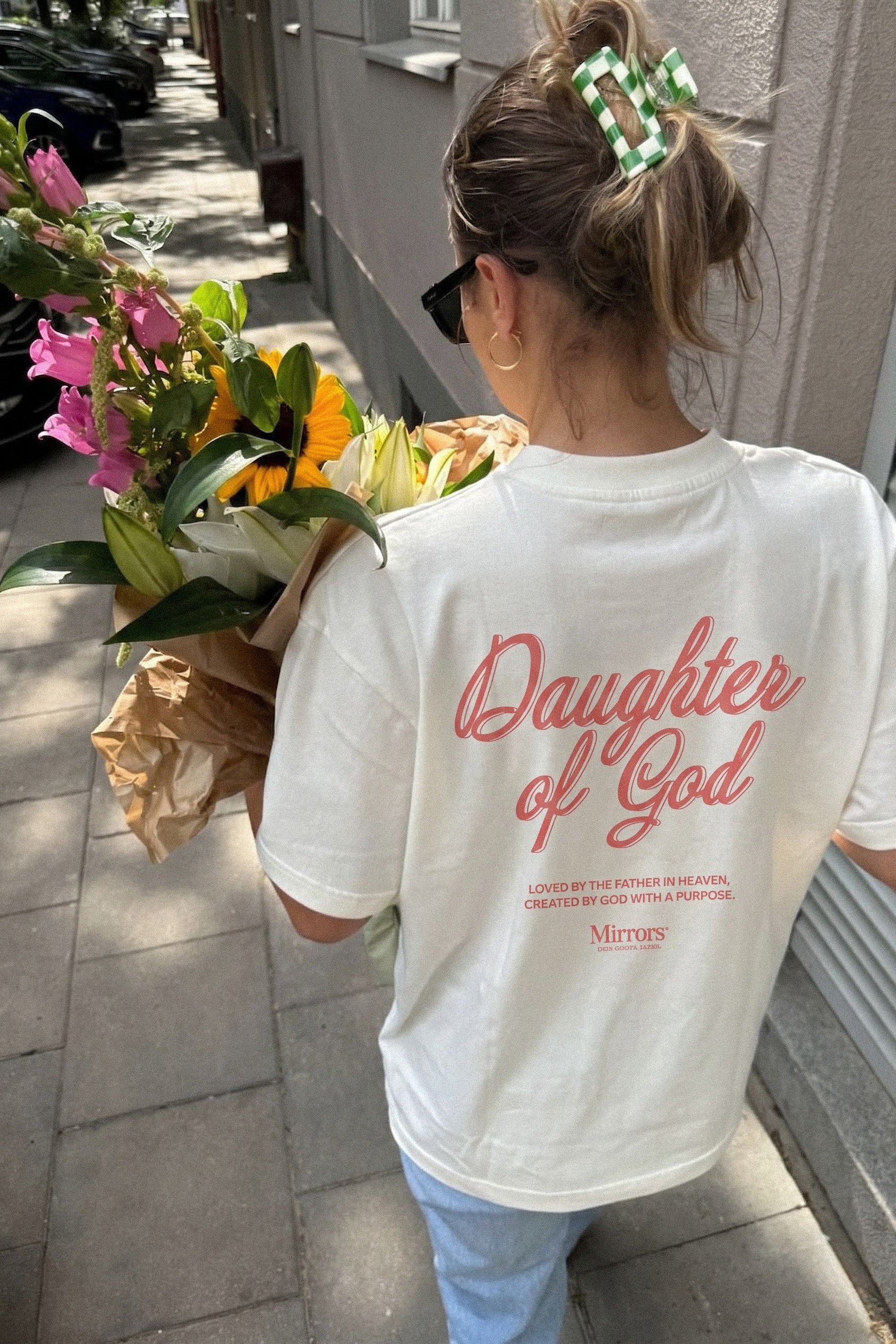 Daughter of God White Oversized Tee – Mirrors®