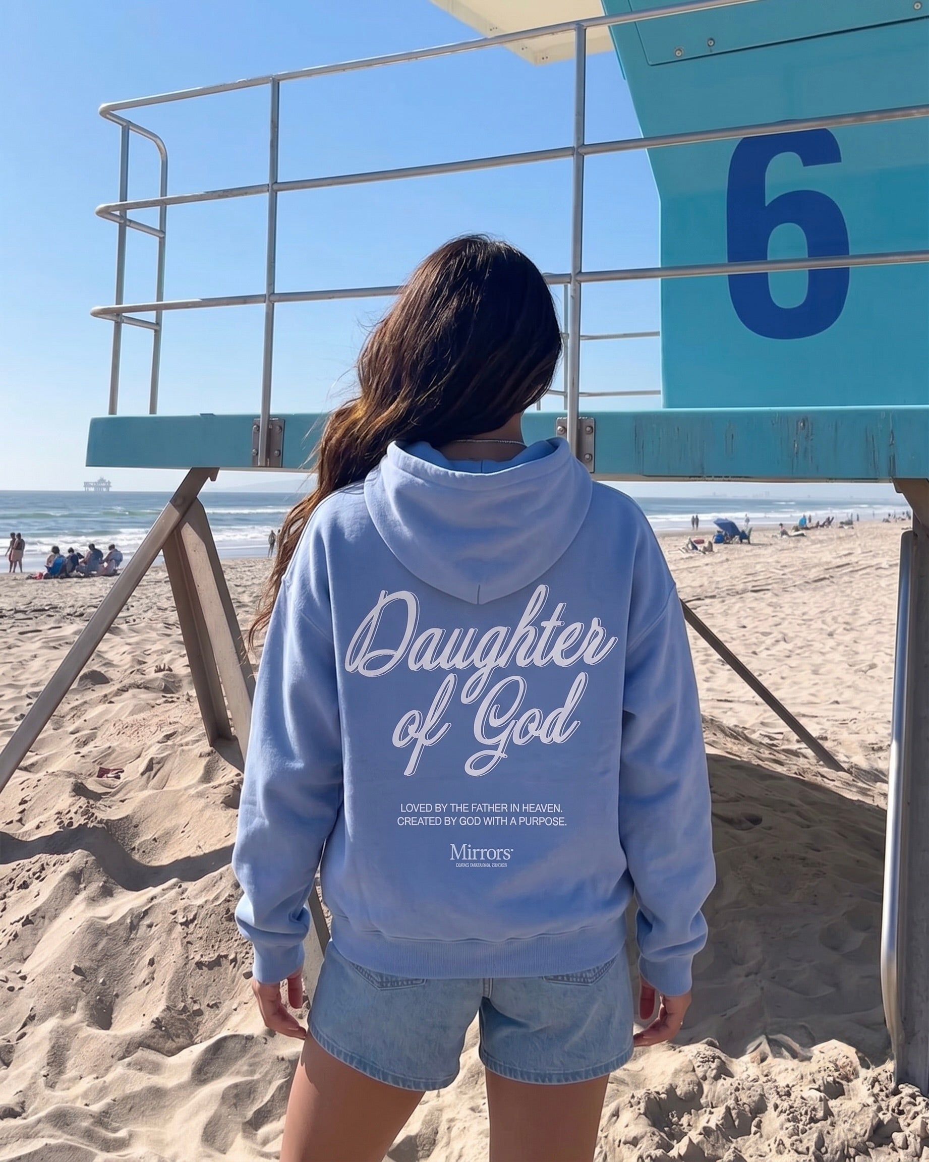 Daughter of God Light Blue Oversized Hoodie – Mirrors®