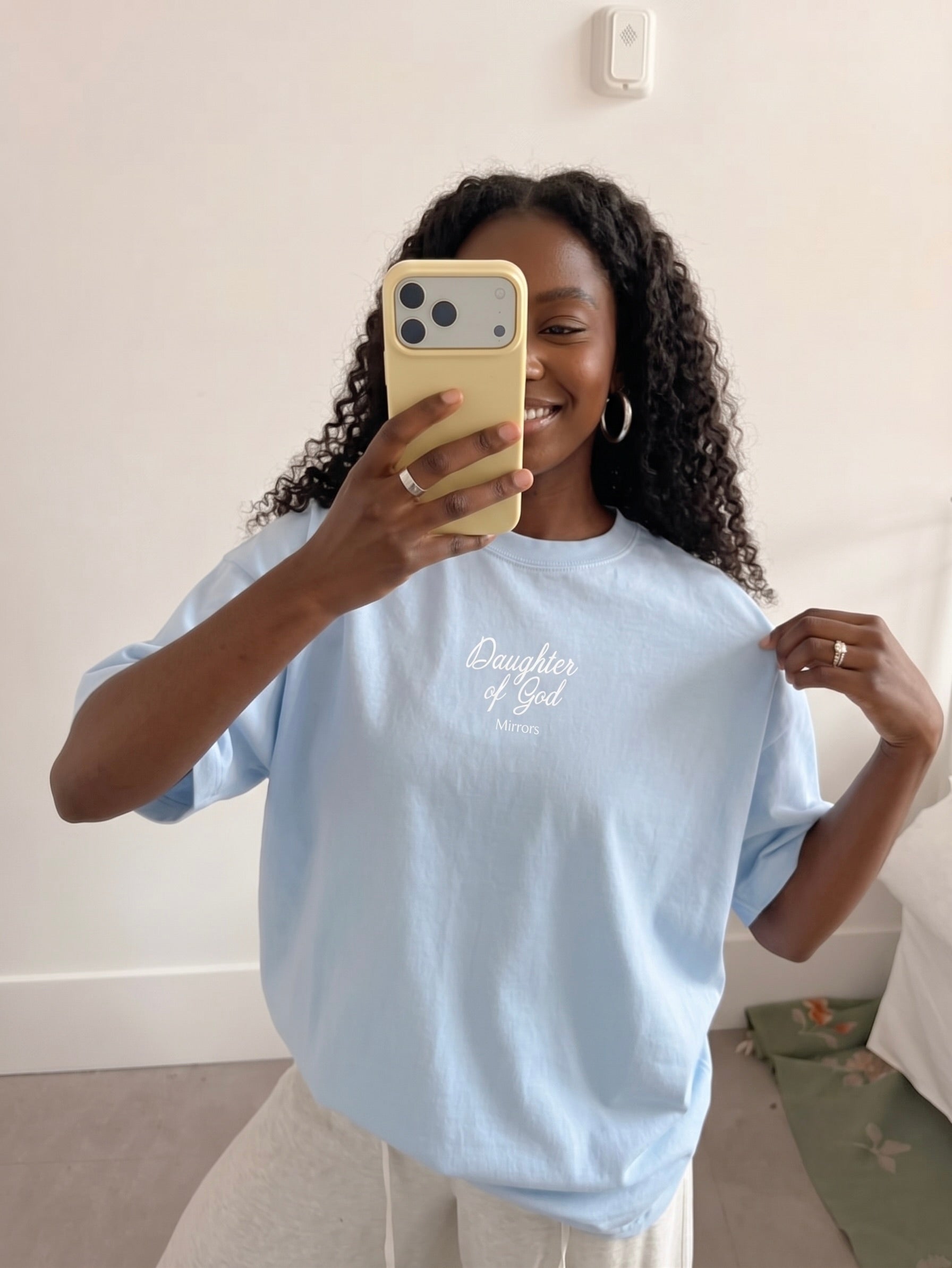 Daughter of God Sky Blue Oversized Tee – Mirrors®