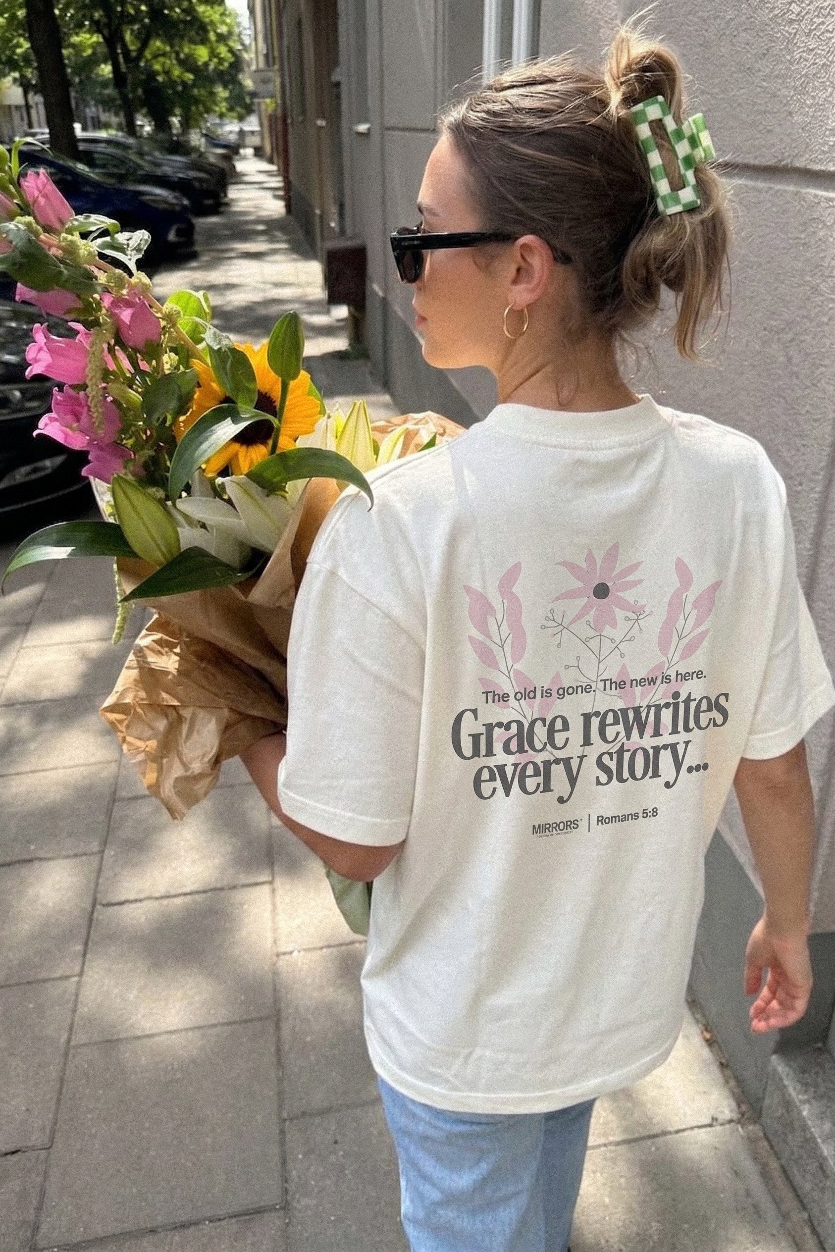 Grace Rewrites White Loose Fit Tee – Mirrors®