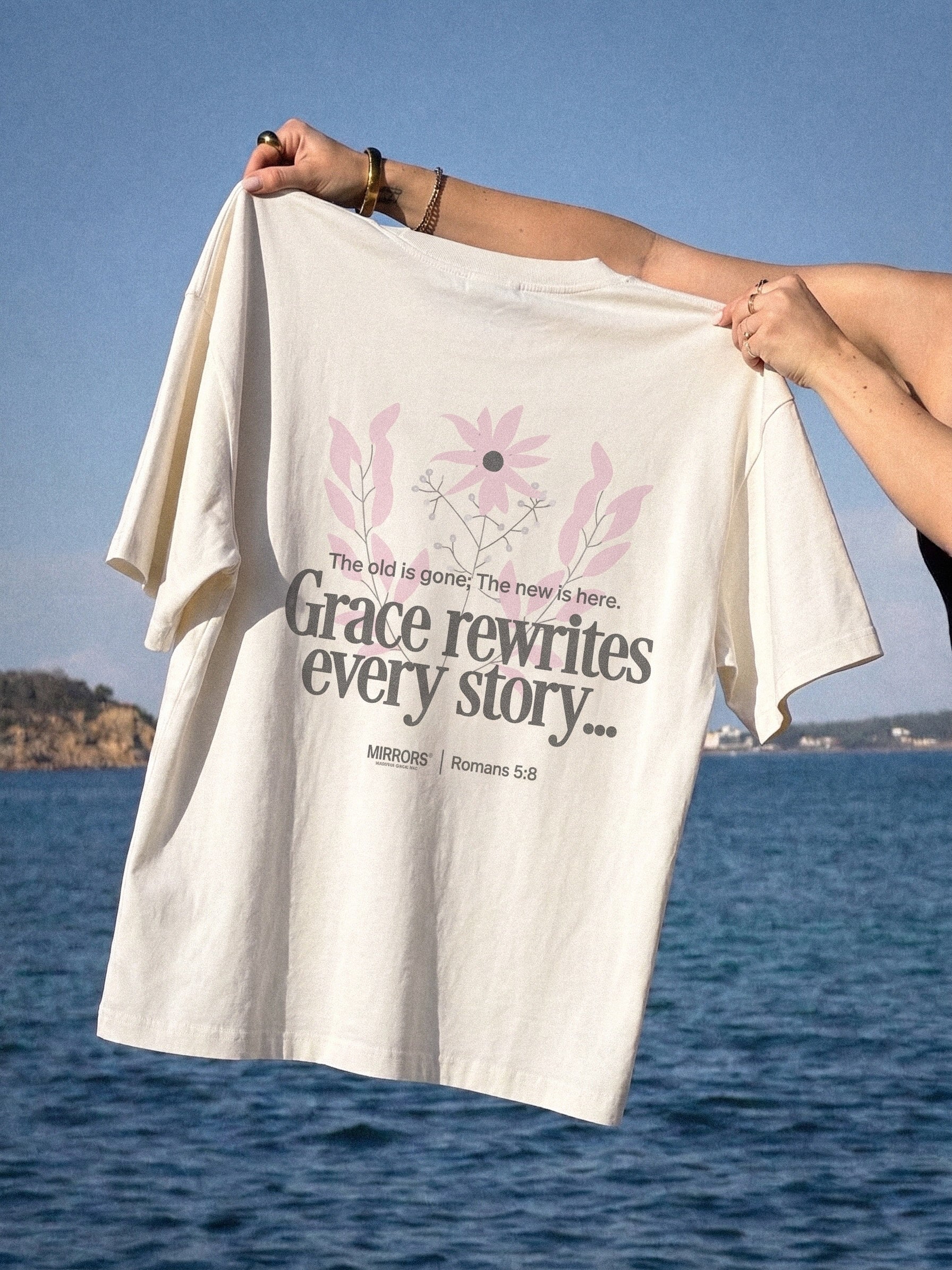 Grace Rewrites White Loose Fit Tee – Mirrors®