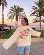 Not Manifested Waffle Longsleeve Oversized Fit Tee Beige – Mirrors®