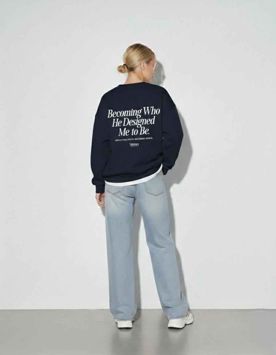 Becoming Navy Blue Fleeced Sweatshirt – Mirrors®