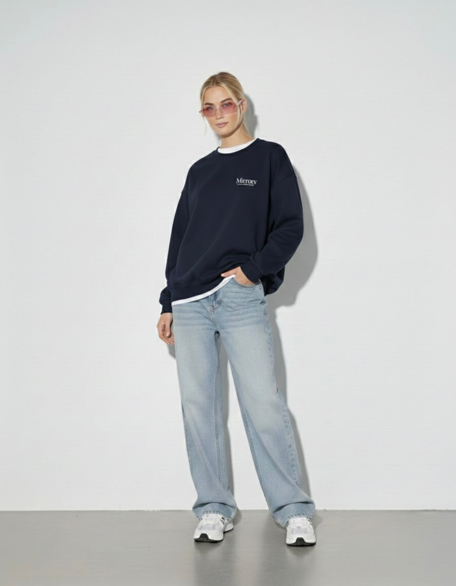 Becoming Navy Blue Fleeced Sweatshirt – Mirrors®