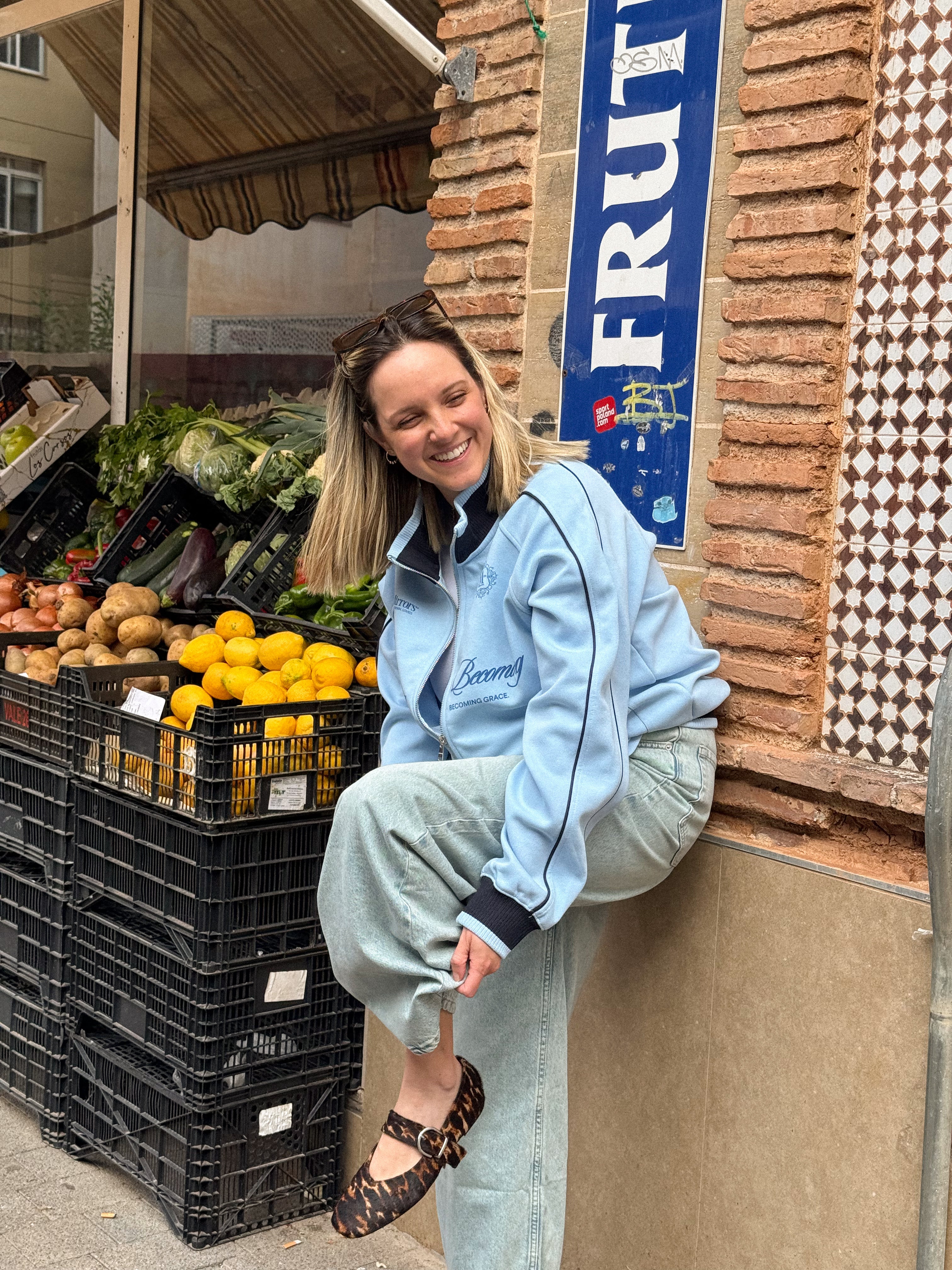 Reflecting & Becoming Light Blue Zip Track Jacket – Mirrors®