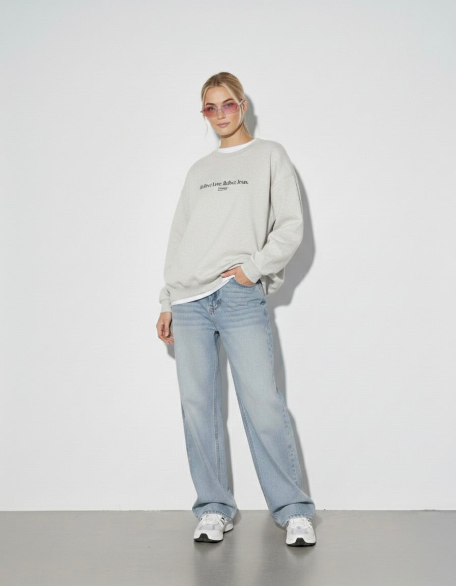 Reflect Jesus Gray Fleeced Sweatshirt  – Mirrors®