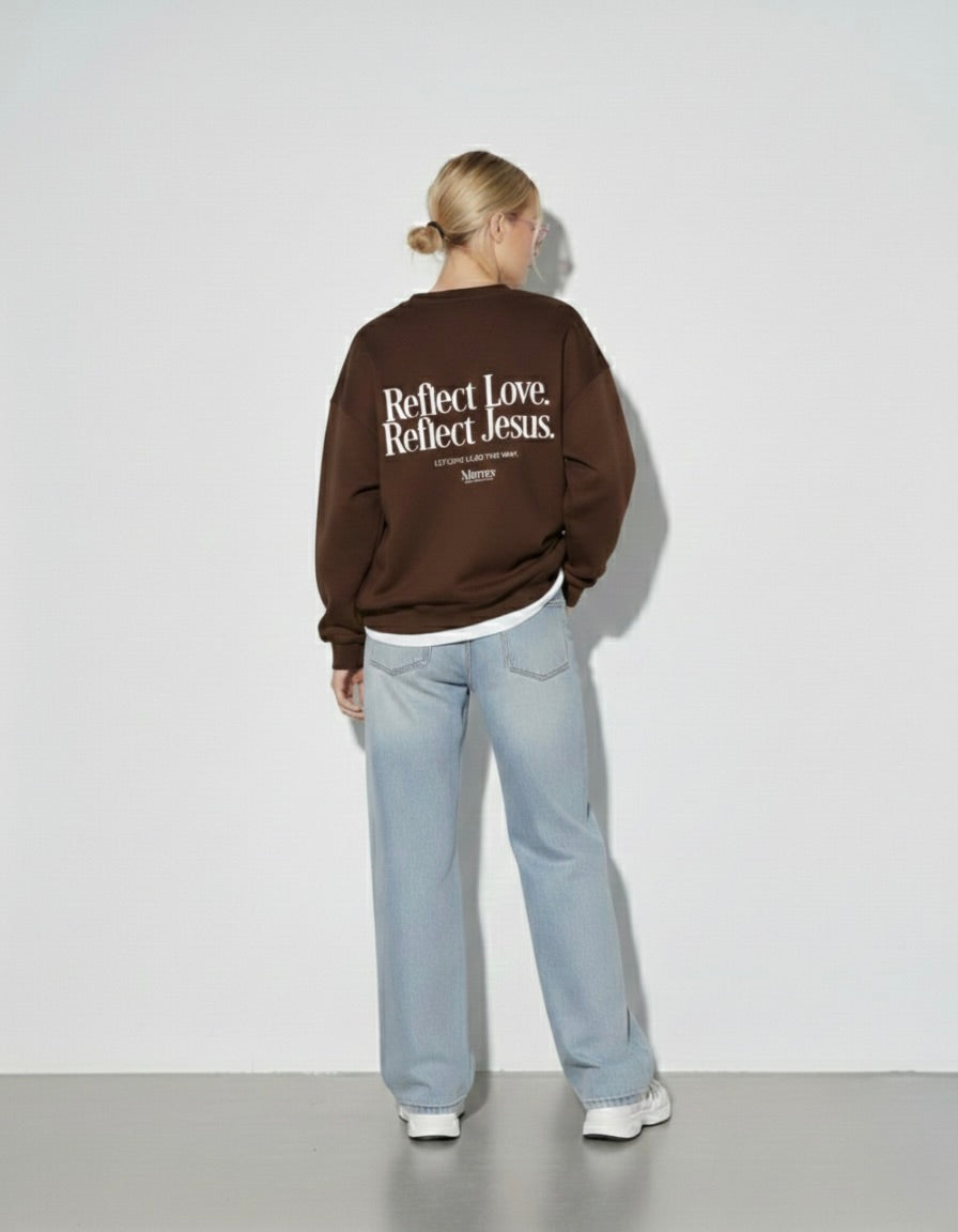 Reflect Jesus Brown Fleeced Sweatshirt  – Mirrors®