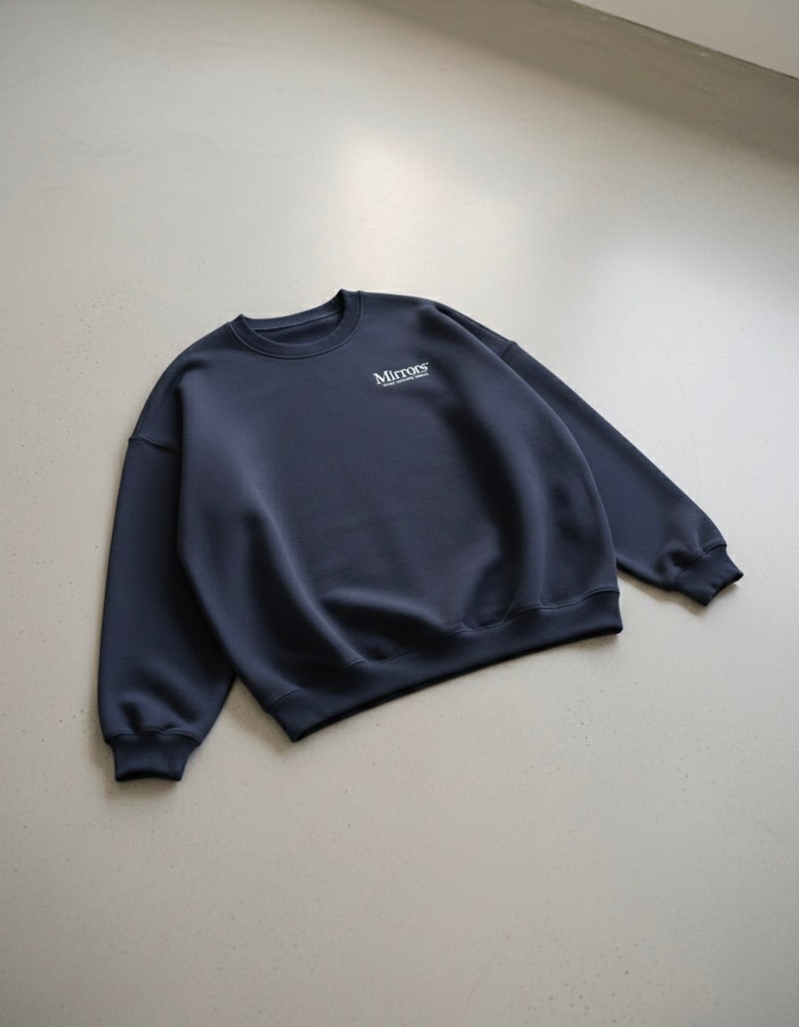 Becoming Navy Blue Fleeced Sweatshirt – Mirrors®