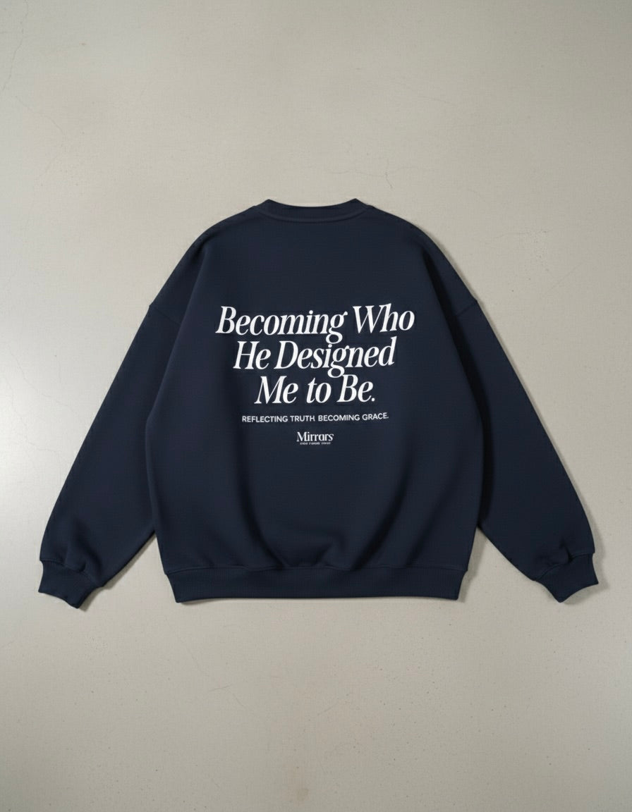 Becoming Navy Blue Fleeced Sweatshirt – Mirrors®