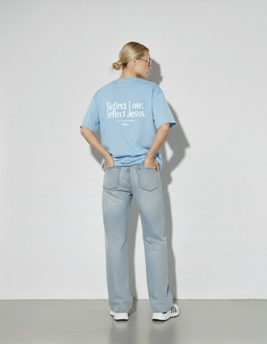 Reflect Jesus Light Blue Loose Tee – Mirrors®