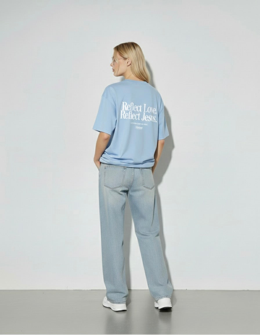 Reflect Jesus Light Blue Loose Tee – Mirrors®
