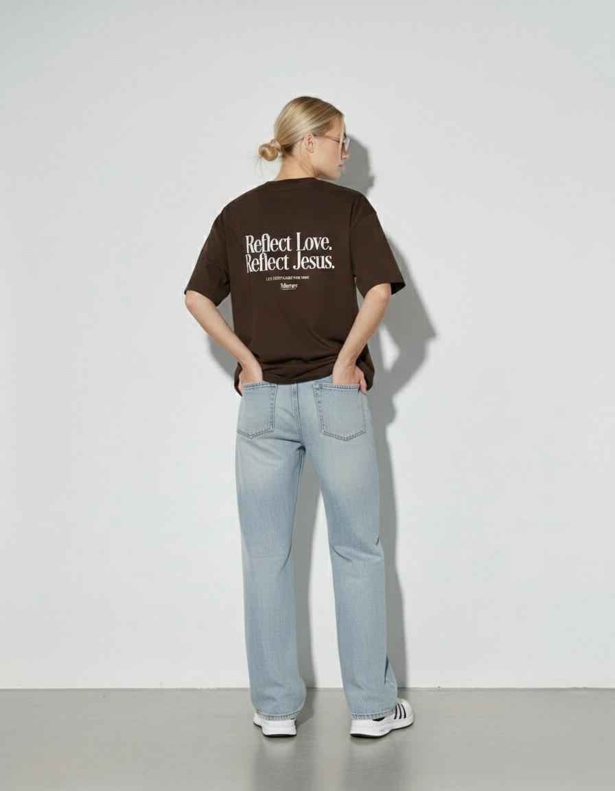Reflect Jesus Brown Loose Tee – Mirrors®