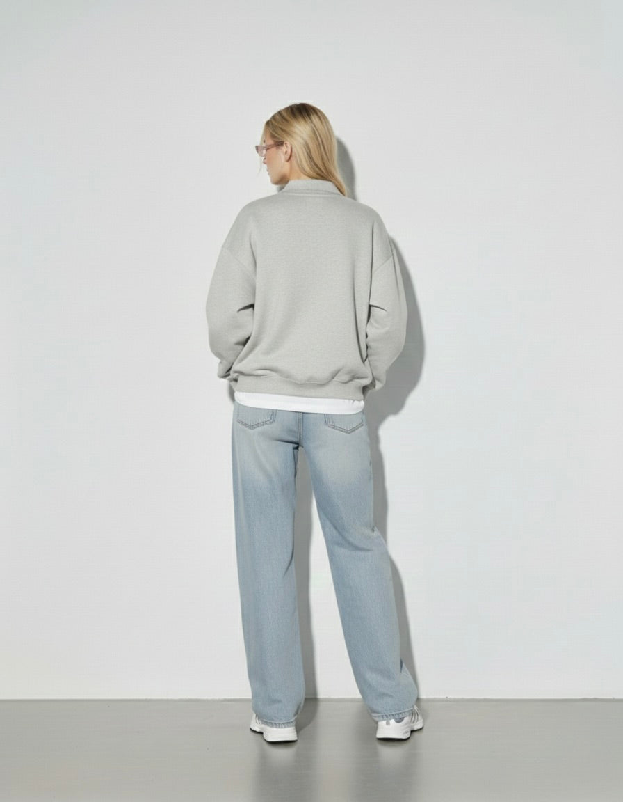 Still Becoming Gray Heavyweight Polo Sweatshirt – Mirrors®